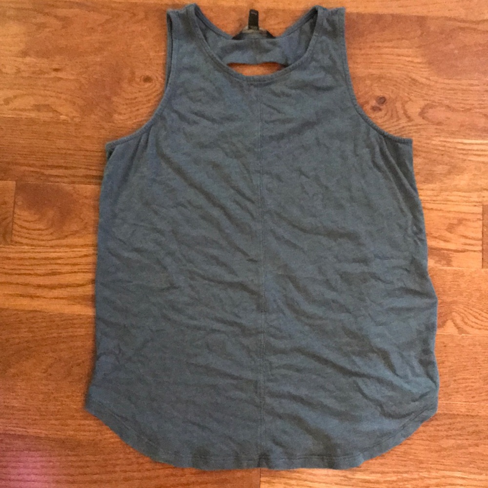 Gray tank top with back cut-out